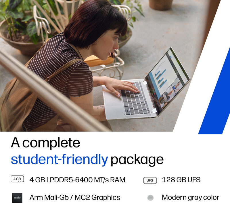 HP Chromebook MediaTek Kompanio 540 - (4 GB/128 GB SSD/Chrome OS) Chromebook 14a-nm0004MU Chromebook (14 inch, Modern Gray, 1.35 kg) - Image 4